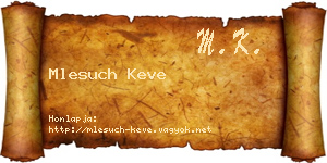 Mlesuch Keve névjegykártya